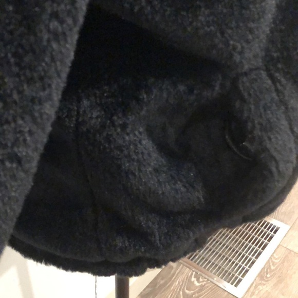 Cynthia Rowley black faux fur bomber jacket L super soft and mint condition - Picture 4 of 13